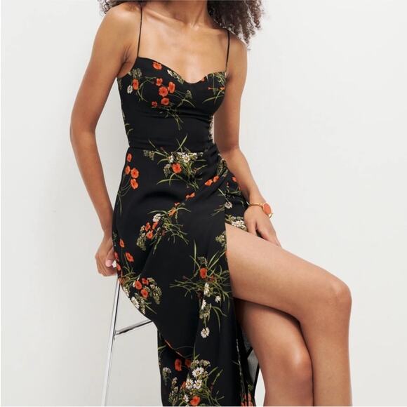 NWT REFORMATION Kourtney Slip Midi Dress - Picture 2 of 6